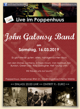 Flyer Auftritt John Galonsy Band